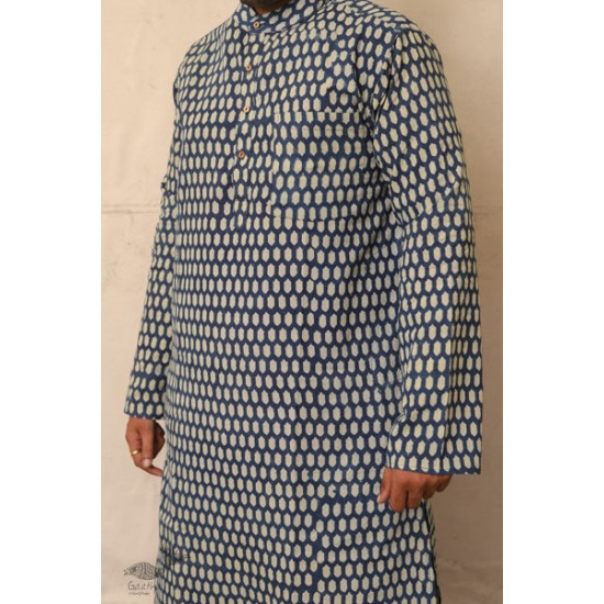 Advay : अद्वय  | Ajrakh printed - Cotton long kurta - 8