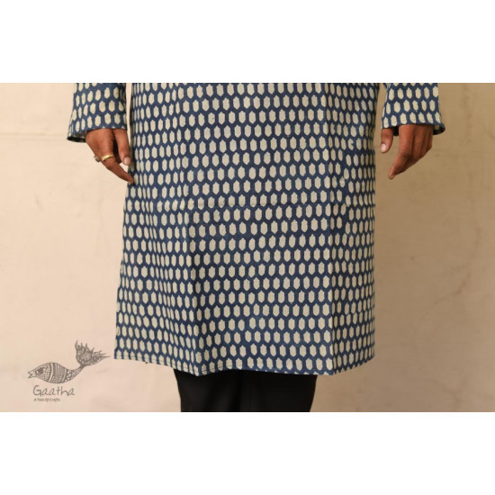 Advay : अद्वय  | Ajrakh printed - Cotton long kurta - 8