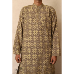 Advay : अद्वय  | Ajrakh printed - Cotton long kurta - 5