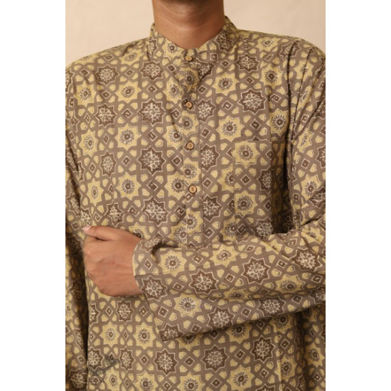 Advay : अद्वय  | Ajrakh printed - Cotton long kurta - 5