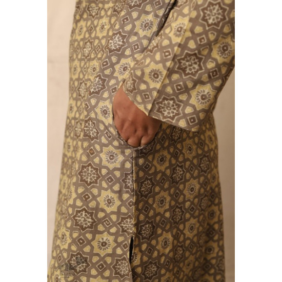 Advay : अद्वय  | Ajrakh printed - Cotton long kurta - 5