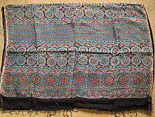 फ़लक ✽ Ajrakh Linen Saree ~ 01