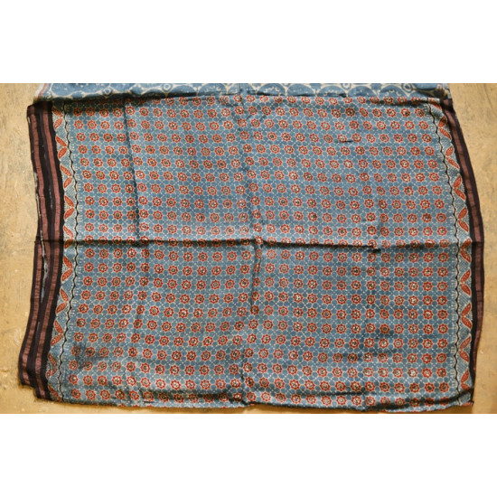 फ़लक ✽ Ajrakh Linen Saree ~ 01