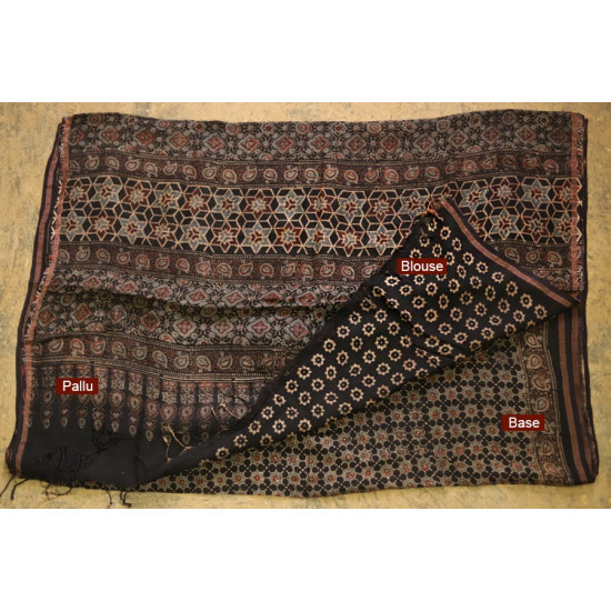 फ़लक ✽ Ajrakh Linen Saree ~ 19