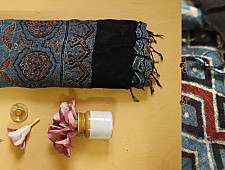 फ़लक ✽ Ajrakh Linen Saree ~ 13