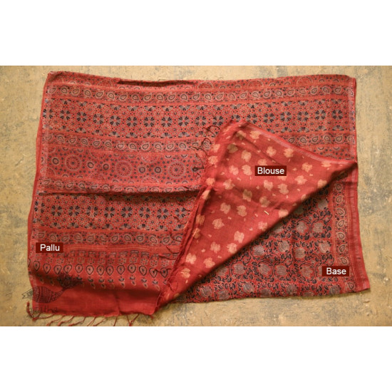 फ़लक ✽ Ajrakh Linen Saree ~ 24