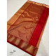 Handwoven Chanderi Silk Full Zari Saree - Red & Golden