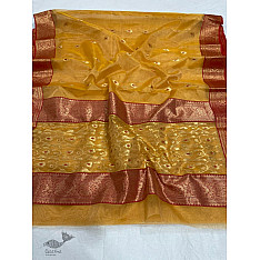 Padmapriya | Handwoven Chanderi saree - Mustard Yellow