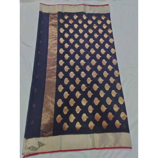 online shop handwoven chandri silk Black saree