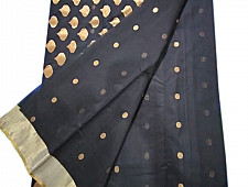 Padmapriya | Chanderi Silk - Handwoven Saree - Black