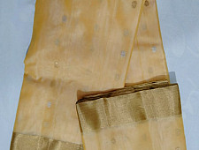 Padmapriya | Handwoven Chanderi Silk saree - Light Yellow