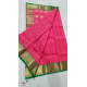 online shop Handwoven Chanderi Silk Pink Saree with Green Zari Border