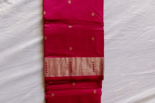 Padmapriya | Chanderi Silk - Handwoven Saree - Rani Pink