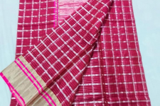 Padmapriya | Handwoven Chanderi saree - Dark Pink