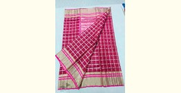Padmapriya | Handwoven Chanderi saree - Dark Pink