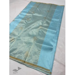 Padmapriya | Chanderi Silk - Handwoven Saree - Sky Blue