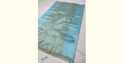 Padmapriya | Chanderi Silk - Handwoven Saree - Sky Blue