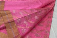 Padmapriya | Chanderi Silk - Handwoven Saree - Light Pink