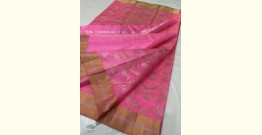 Padmapriya | Chanderi Silk - Handwoven Saree - Light Pink