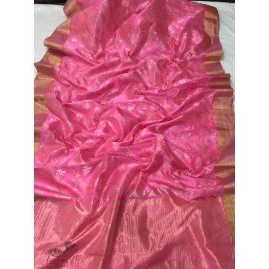 online shop handwoven chandri silk Light Pink saree