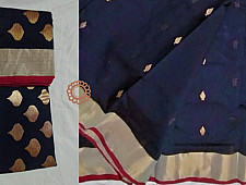 Padmapriya | Chanderi Silk - Handwoven Saree - Black