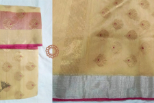 Padmapriya | Chanderi Silk - Handwoven Saree - Light Yellow