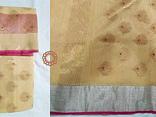 Padmapriya | Chanderi Silk - Handwoven Saree - Light Yellow