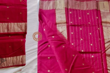 Padmapriya | Chanderi Silk - Handwoven Saree - Rani Pink