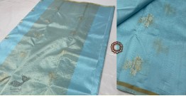 Padmapriya | Chanderi Silk - Handwoven Saree - Sky Blue