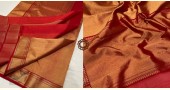 Handwoven Chanderi Silk Full Zari Saree - Red & Golden