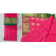 online shop Handwoven Chanderi Silk Pink Saree with Green Zari Border