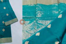 Padmapriya | Handwoven Chanderi Silk saree - Light Blue