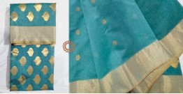 Padmapriya | Handwoven Chanderi Silk saree - Sky Blue