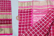 Padmapriya | Handwoven Chanderi saree - Dark Pink