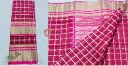 Padmapriya | Handwoven Chanderi saree - Dark Pink