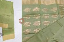 Padmapriya | Handwoven Chanderi saree - Light Green