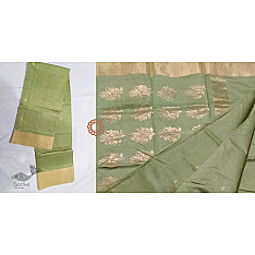 Padmapriya | Handwoven Chanderi saree - Light Green