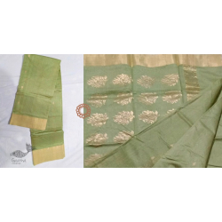 Padmapriya | Handwoven Chanderi saree - Light Green