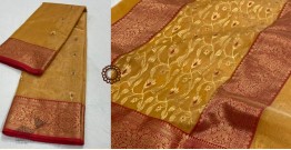 Padmapriya | Handwoven Chanderi saree - Mustard Yellow
