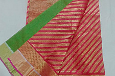Padmapriya | Handwoven Chanderi Silk Saree - Rani Pink