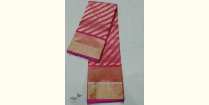 Padmapriya | Handwoven Chanderi Silk Saree - Rani Pink