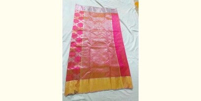 Padmapriya | Handwoven Chanderi Full Jaal Pink Saree
