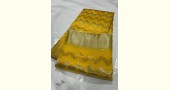 online Handwoven Chanderi Silk Saree - Yellow Zari Zik Zak