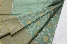 Padmapriya | Handwoven Chanderi Silk Saree - Pistachio Green