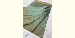 Padmapriya | Handwoven Chanderi Silk Saree - Pistachio Green