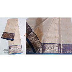 Padmapriya | Handwoven Chanderi Silk Saree - Cream Color