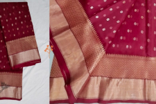 Padmapriya | Handwoven Chanderi Silk Saree - Maroon