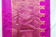 Padmapriya | Handwoven Chanderi Silk Saree - Magenta colour