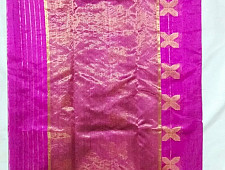Padmapriya | Handwoven Chanderi Silk Saree - Magenta colour