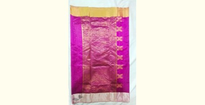 Padmapriya | Handwoven Chanderi Silk Saree - Magenta colour